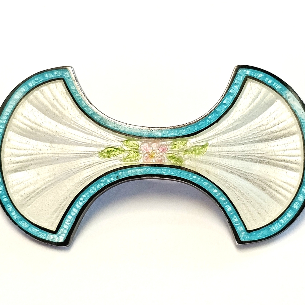 Antique Enamel Sterling Brooch